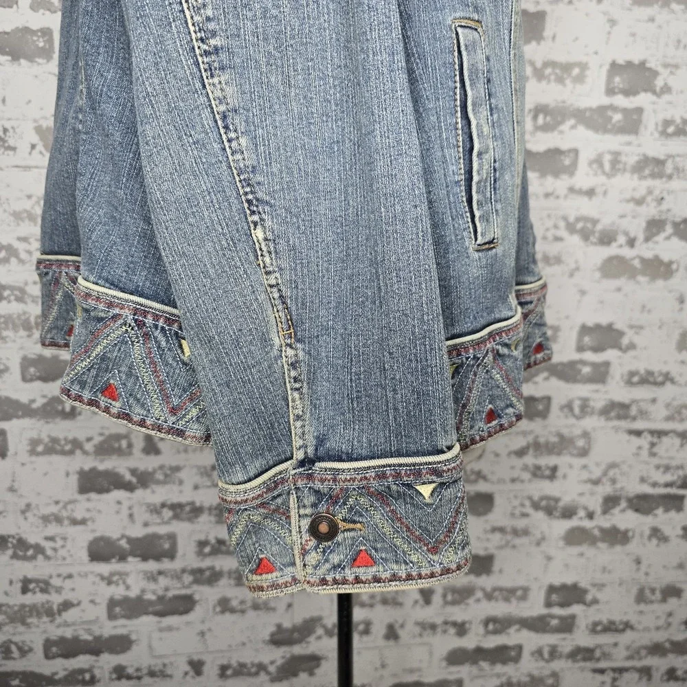 INC International Concepts Women Plus Size Embroidered Denim Jean Jacket Size 3X